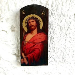 Handmade Jesus Christ Nimfios Icon Greek Orthodox Wooden Wall Art