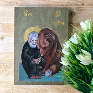 Handmade Orthodox Icon of Saint Seraphim of Sarov