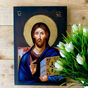 Jesus Christ of Sinai Handmade Wooden Greek Orthodox Icon