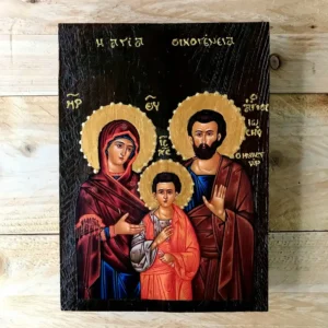 The Holy Family Handmade Christian Orthodox Icon - Mary, Joseph & Baby Jesus Holy Family Icon Religious Gift Spiritual Gift