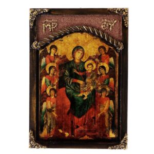 Greek Orthodox Icon of Panagia/ Vintage Style Icon of Mary/ Icon of Virgin Mary/ Byzantine Icon/ Religious Art/ Handcrafted Icon