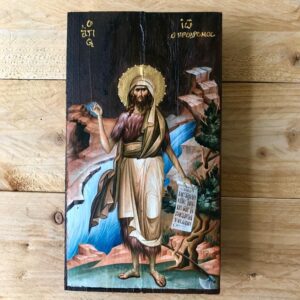 Saint John the Baptist Orthodox Icon – Handmade Christian Icon | Byzantine Sacred Art Religious Gift