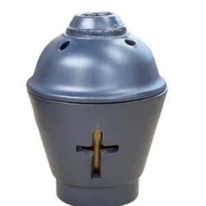 Ceramic Candle Pot Vigil Lamp with Cross