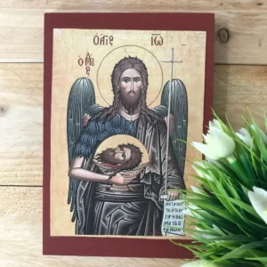 Saint John the Baptist Orthodox Icon – Handmade Christian Icon Byzantine Sacred Art Religious Gift