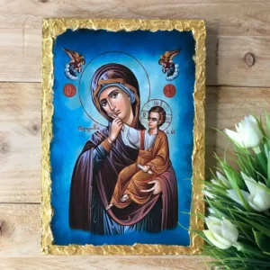 Virgin Mary Paramythia Handmade Orthodox Wooden Icon