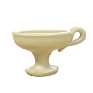 Ceramic Incense Burner Cup - Glazed Orthodox Censer - Traditional Christian Thymiato for Resin & Charcoal 7x9,5cm Ivory