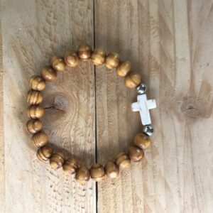 Handcrafted Elastic Prayer Bracelet with Beads and Cross