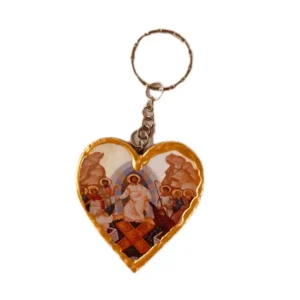 Heart-Shaped Religious Keychain with Icon – Handcrafted Spiritual Gift The Resurrection of Christ