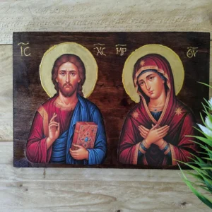 Handmade Orthodox Icon of Jesus Christ & Virgin Mary