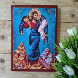 Jesus Christ the Good Samaritan Icon, Christian Wall Art, Parable of the Good Samaritan Print, Orthodox Religious Gift