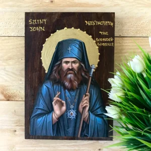 Saint John Maximovitch Icon Handmade Orthodox Wooden Icon