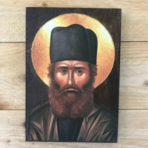 Handmade Saint Ephraim the Great Martyr Wooden Orthodox Icon 14x20cm Byzantine Christian Wall Art