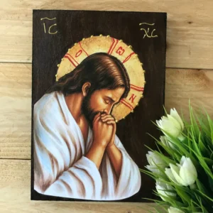 Praying Jesus Christ Wooden Icon 14x20cm
