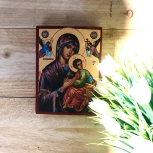 Virgin Mary Amolyntos Icon on Wood